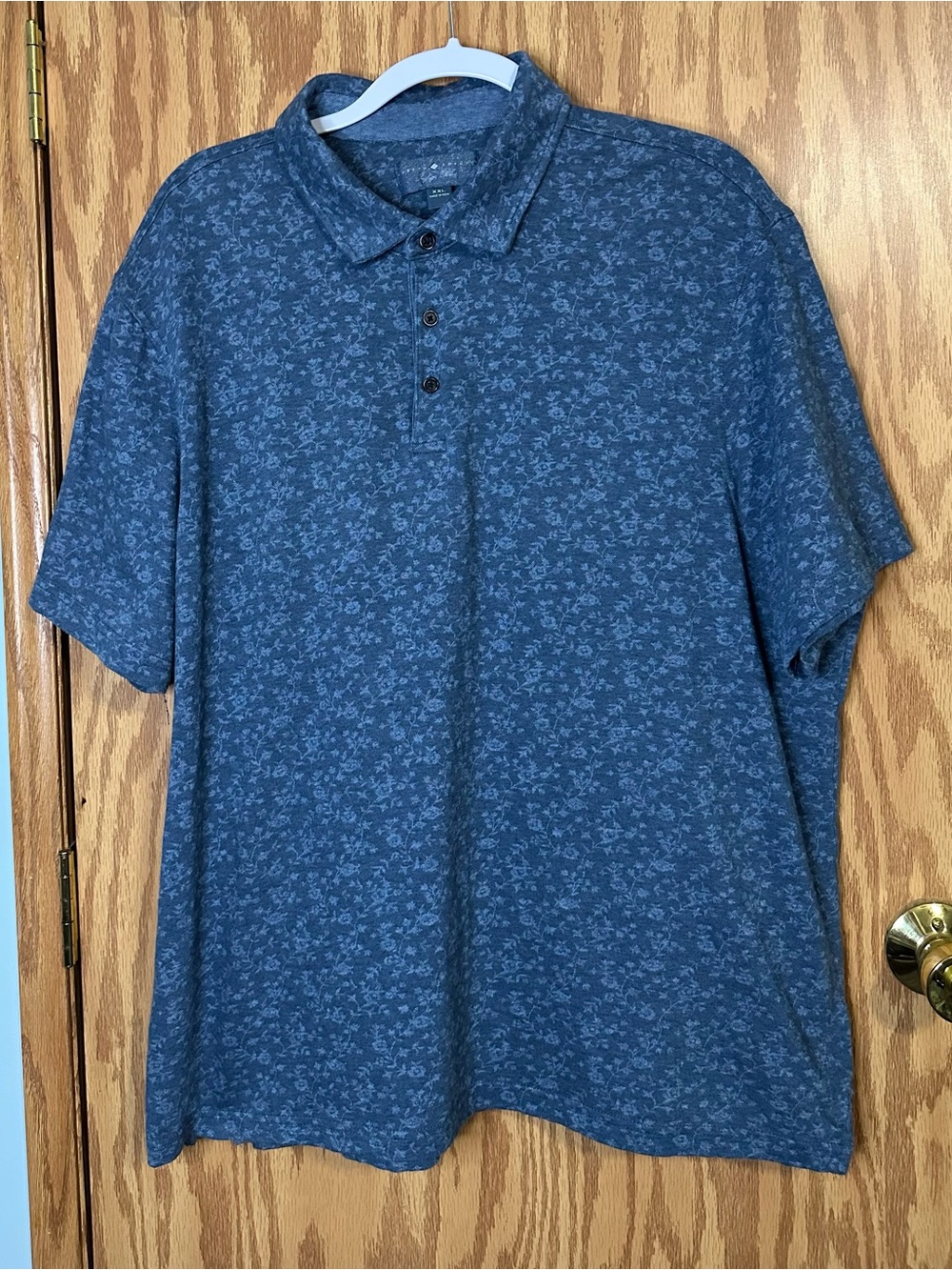 Men’s Joseph Abboud 100% Cotton Blue Print Polo Shirt Size XXL